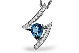 B329-74306: NECK 1.04 LONDON BLUE TOPAZ 1.23 TGW (8x6MM)