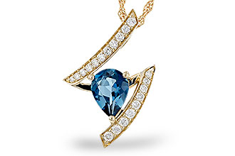 B329-74306: NECK 1.04 LONDON BLUE TOPAZ 1.23 TGW (8x6MM)
