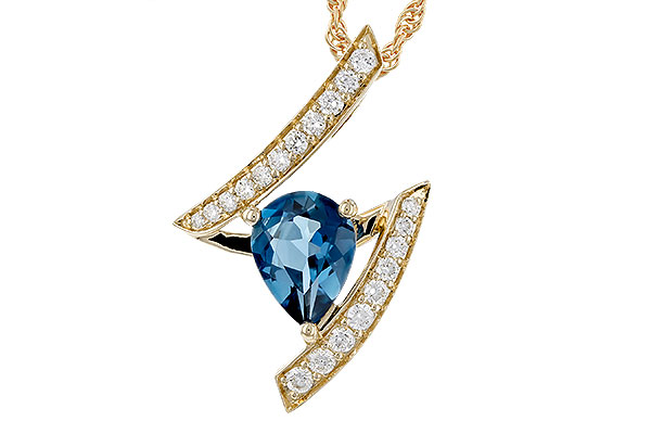B329-74306: NECK 1.04 LONDON BLUE TOPAZ 1.23 TGW (8x6MM)