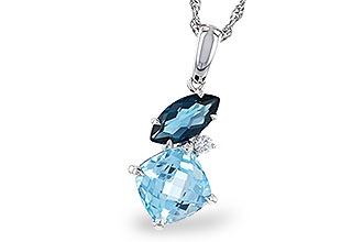 B329-77006: NECKLACE 2.37 TW BLUE TOPAZ 2.40 TGW