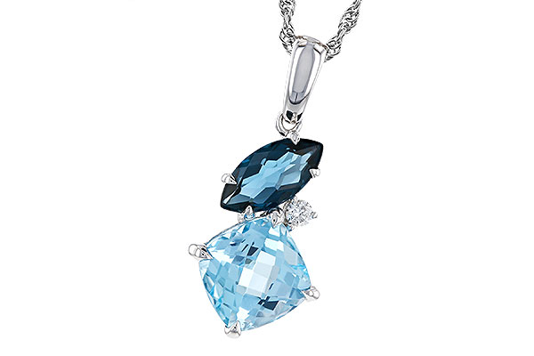 B329-77006: NECKLACE 2.37 TW BLUE TOPAZ 2.40 TGW