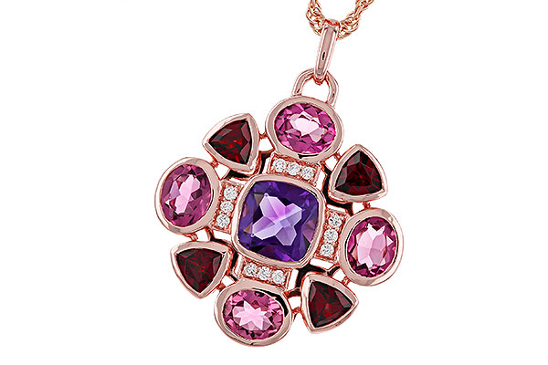 C329-76097: NECKLACE 2.76 SEMI-PREC (AM,GT,PT) 2.82 TGW