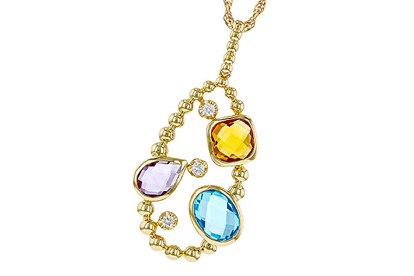 C329-77042: NECKLACE 3.04 TW SEMI-PREC 3.14 TGW (BT,AMY,CIT)
