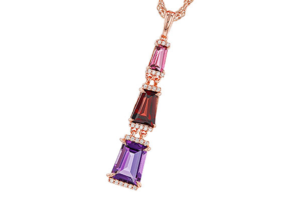E329-77042: NECKLACE 2.32 SEMI-PREC (PT,GT,AMY) 2.37 TGW