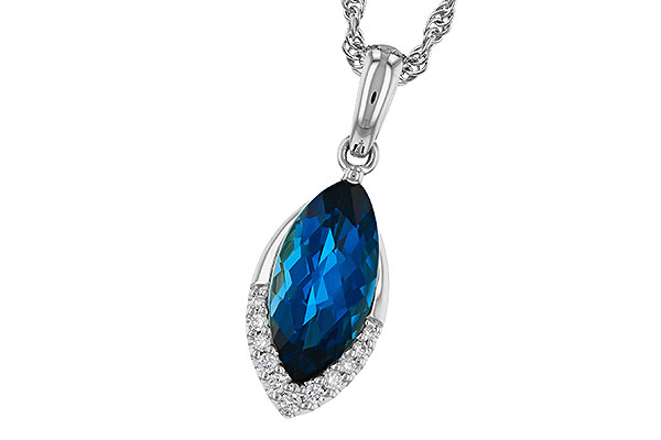E329-80724: NECK 2.14 LONDON BLUE TOPAZ 2.20 TGW (12x6MM MQ)