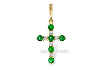 F329-75233: PENDANT .27 TW EMERALD .35 TGW
