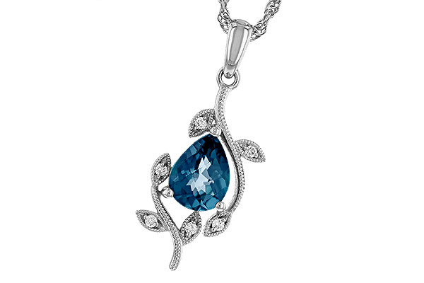 F329-77060: NECK 1.20 LONDON BLUE TOPAZ 1.25 TGW (8x6MM LBT)