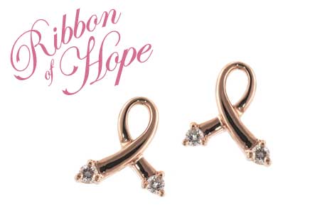 G055-27051: PINK GOLD EARRINGS .07 TW