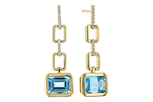 K329-77923: EARRINGS 3.20 BLUE TOPAZ 3.32 TGW (8x6MM BT)