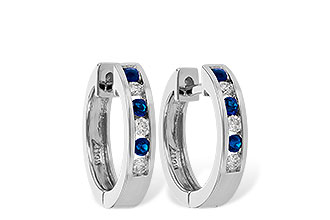 L056-12460: EARRINGS .16 SAPP .26 TGW