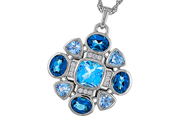 L329-76096: NECKLACE 3.19 TW BLUE TOPAZ 3.25 TGW