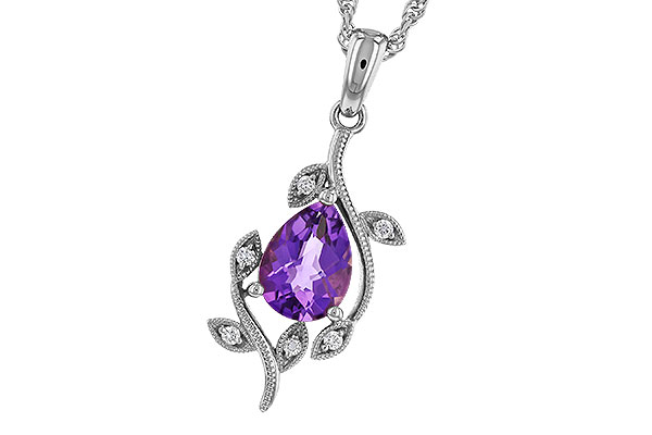 L329-76141: NECKLACE .88 AMETHYST .93 TGW (8x6MM AMY)