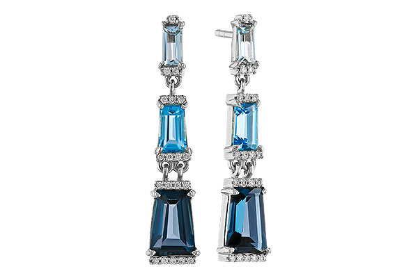 M329-77032: EARRINGS 2.55 BLUE TOPAZ 2.62 TGW